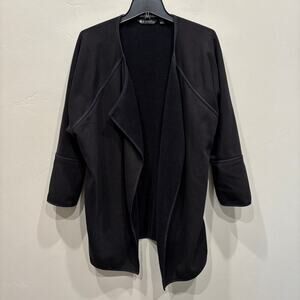 Athleta Cozy Karma Drape Open Front Cardigan Sweater Black - Size: Small